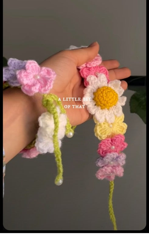 Handmade Floral Crochet Gajra Bracelet For Women