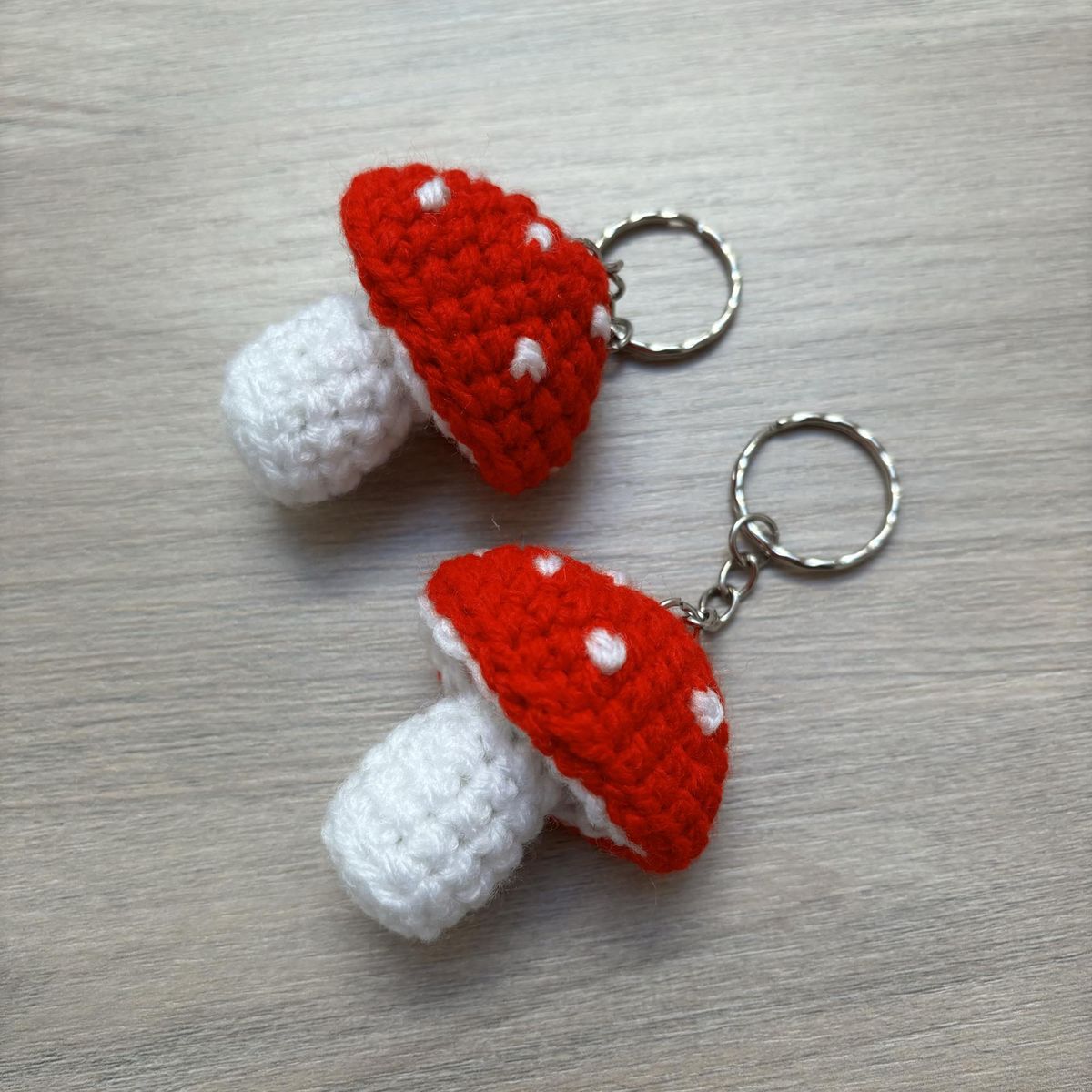Cute Crochet Handmade Mushroom Keychain for Bags & Keys