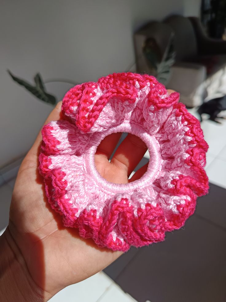 Handmade Crochet Hair Bun Cover Scrunchie For Girls