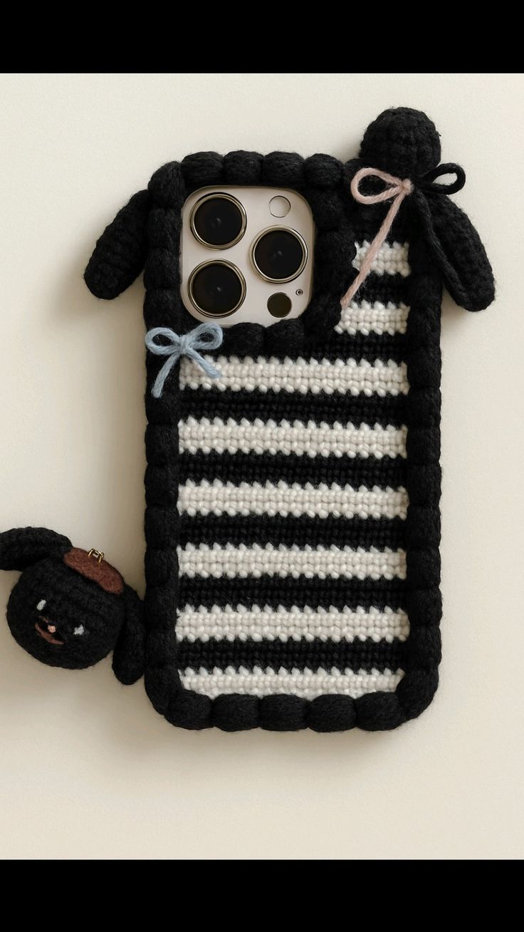 Handmade Crochet Bunny Phone Case - Mobile Cover