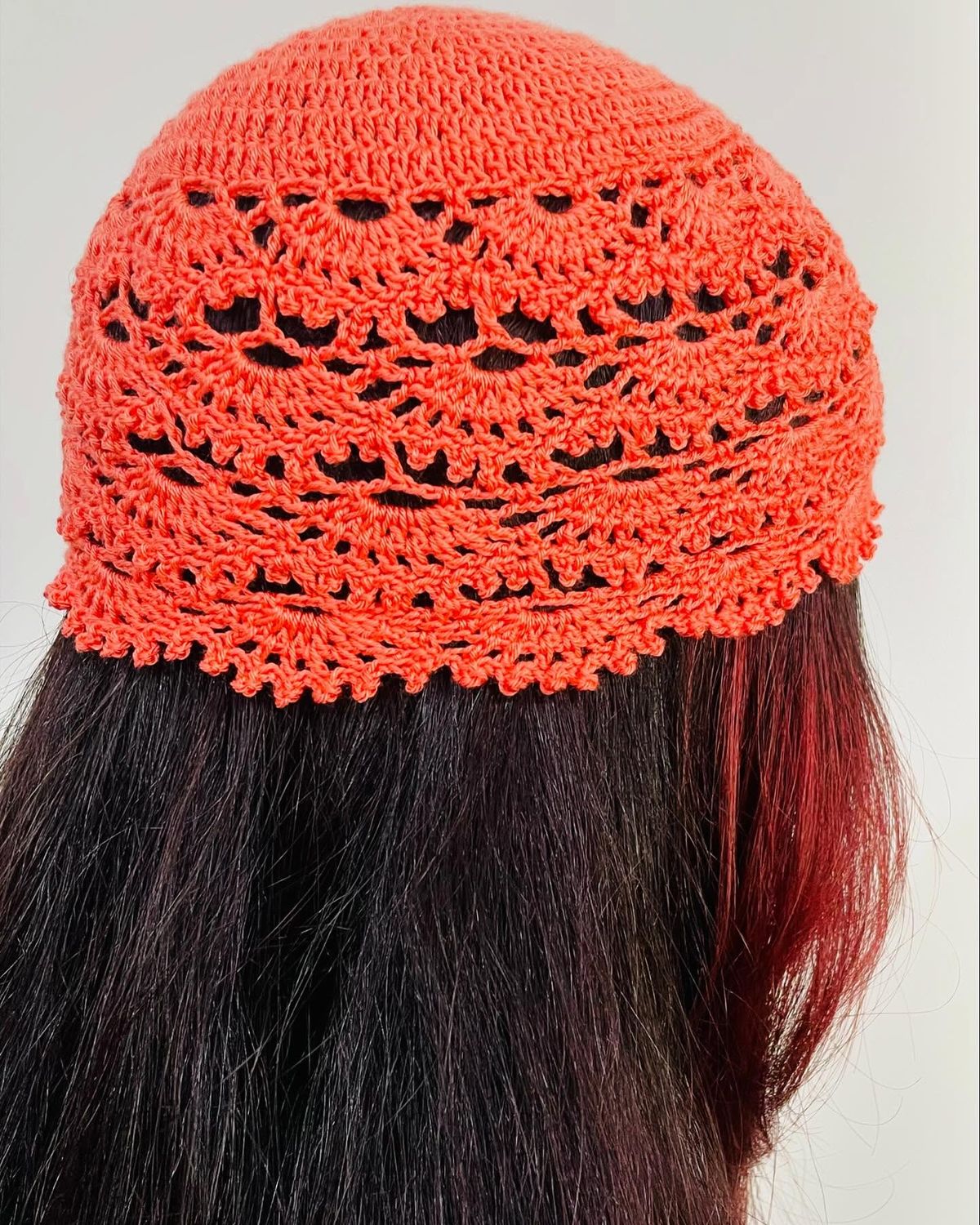 Handmade Crochet Cotton Lace Beanie Hat For Girls