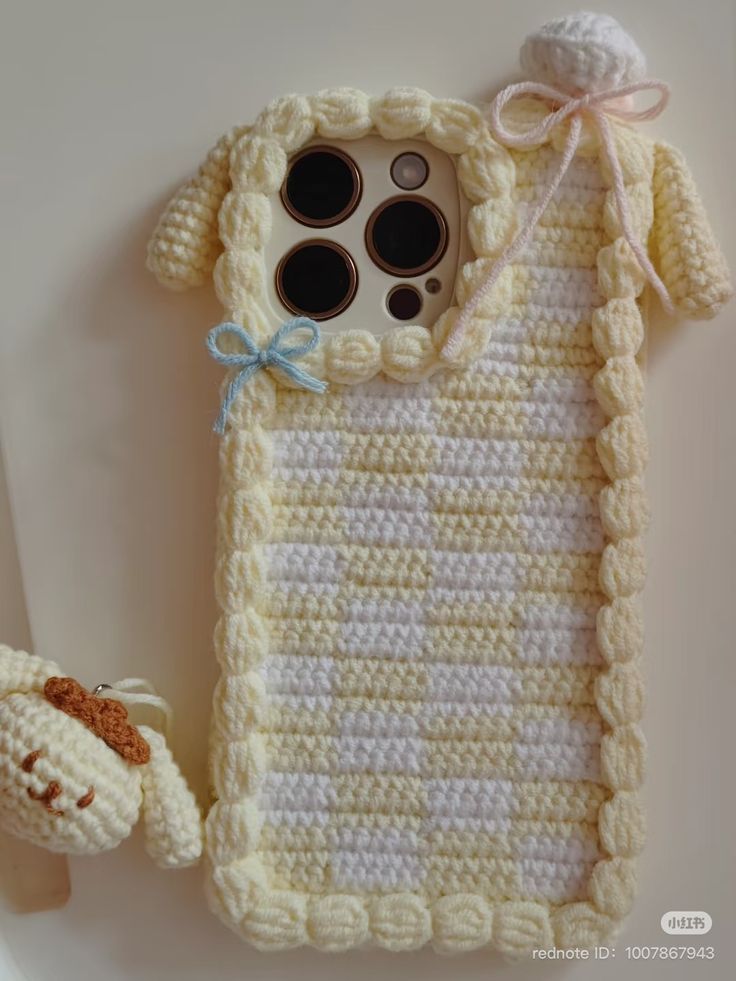 Handmade Crochet Bunny Phone Case - Mobile Cover