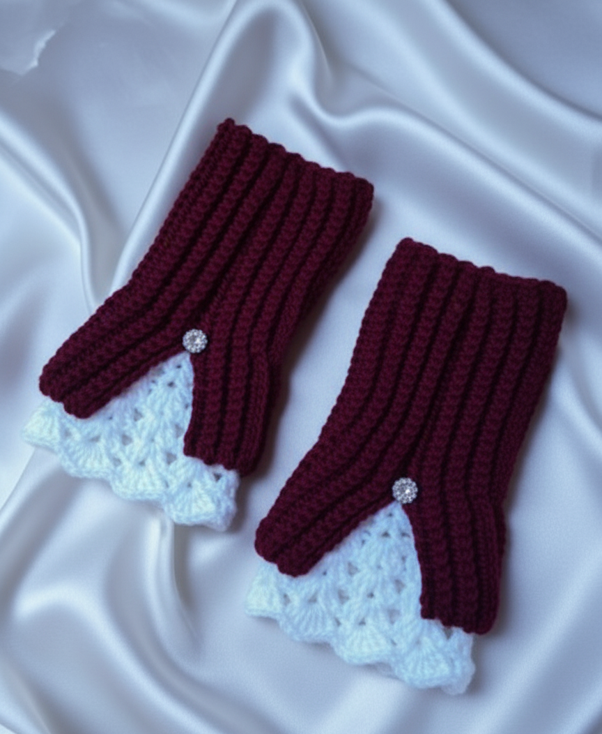 Handmade Crochet Fingerless Gloves for Women
