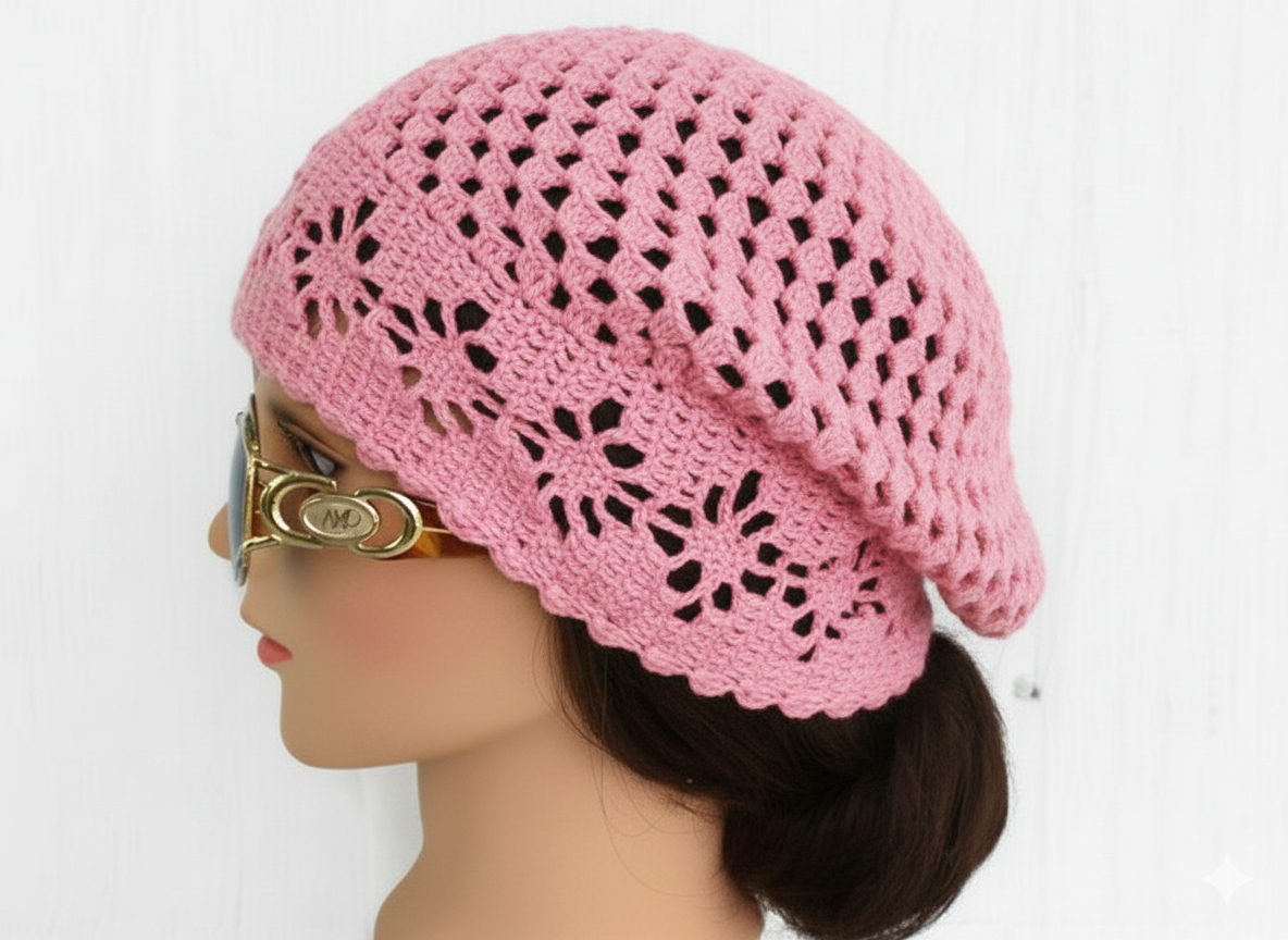 Crochet Handmade Slouchy Beanie Hat for Women LightweightXL