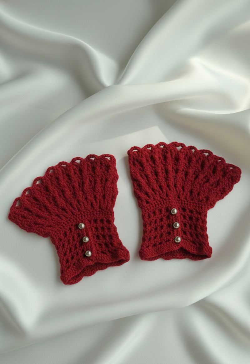Handmade Crochet Lace Wrist Cuffs-Gloves for Women