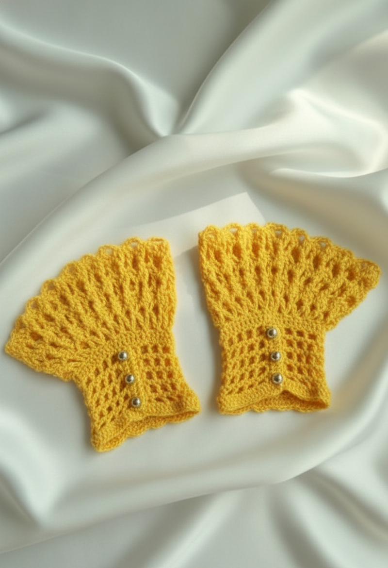 Handmade Crochet Lace Wrist Cuffs-Gloves for Women