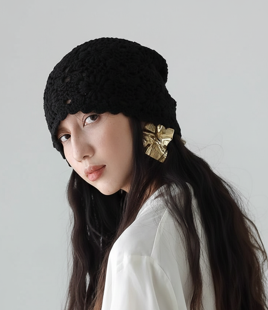 Handmade Crochet Slouchy Beanie Hat For Girls