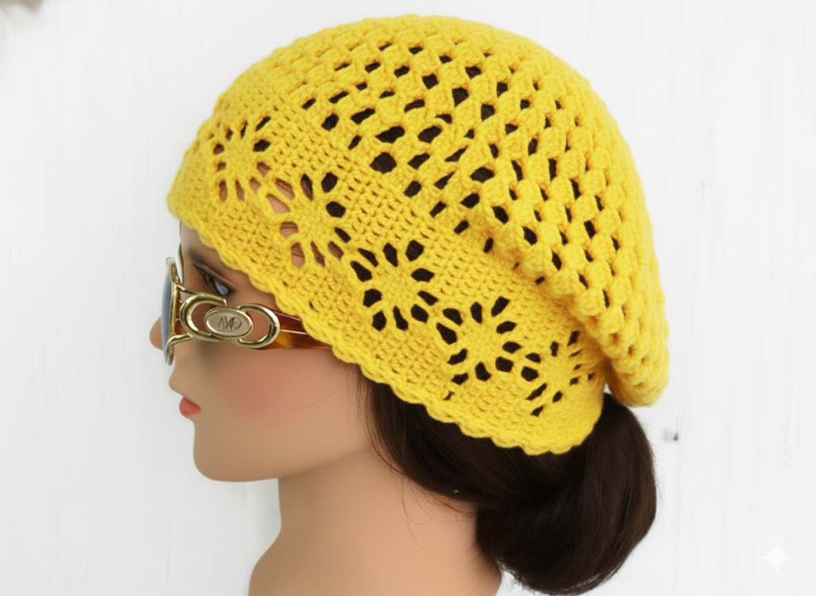 Crochet Handmade Slouchy Beanie Hat for Women LightweightXL