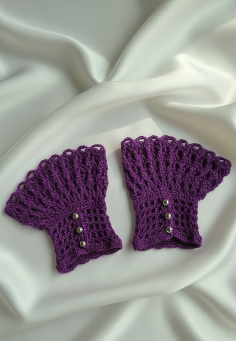 Handmade Crochet Lace Wrist Cuffs-Gloves for Women