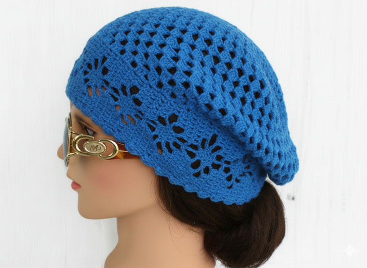 Crochet Handmade Slouchy Beanie Hat for Women LightweightXL