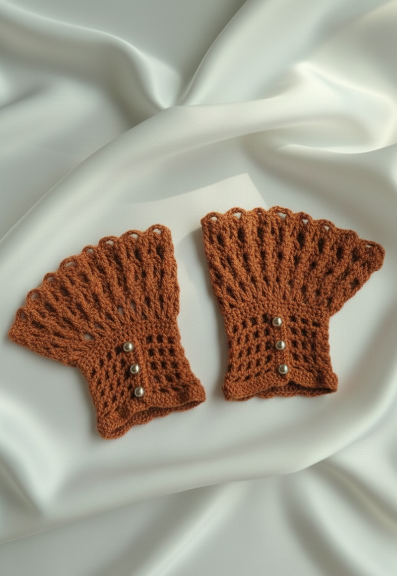 Handmade Crochet Lace Wrist Cuffs-Gloves for Women