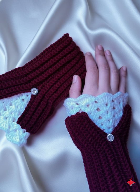 Handmade Crochet Fingerless Gloves for Women