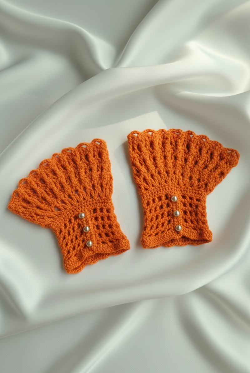 Handmade Crochet Lace Wrist Cuffs-Gloves for Women