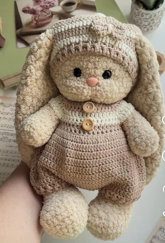Handmade Crochet Bunny Plush Toy for Kids