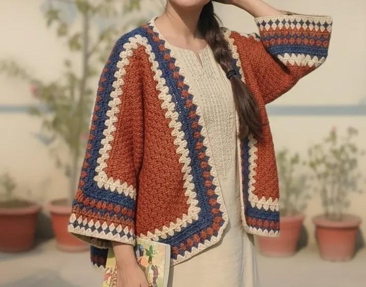 Matching Crochet Cardigan - Sweater Set for Mom and Daughter