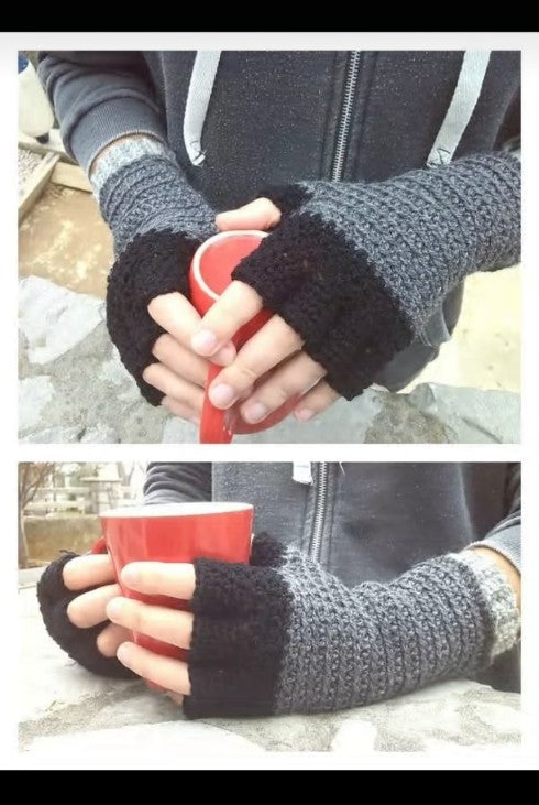 Handmade Crochet Fingerless Gloves for Winter for Men
