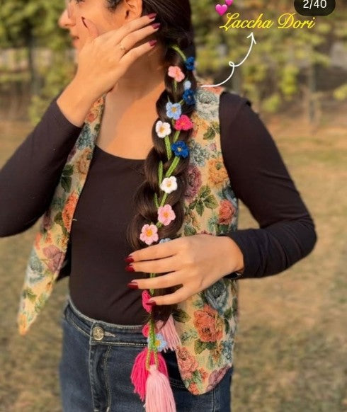 Handmade Crochet Parandi Hair Tassel