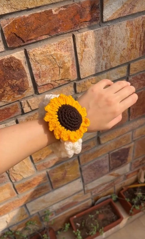 Handmade Crochet Sunflower Wrist Gajra
