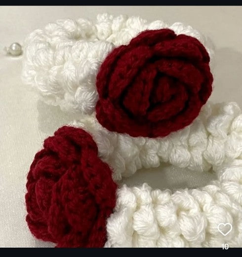 Handmade Crochet Rose Gajra Bracelet for Women