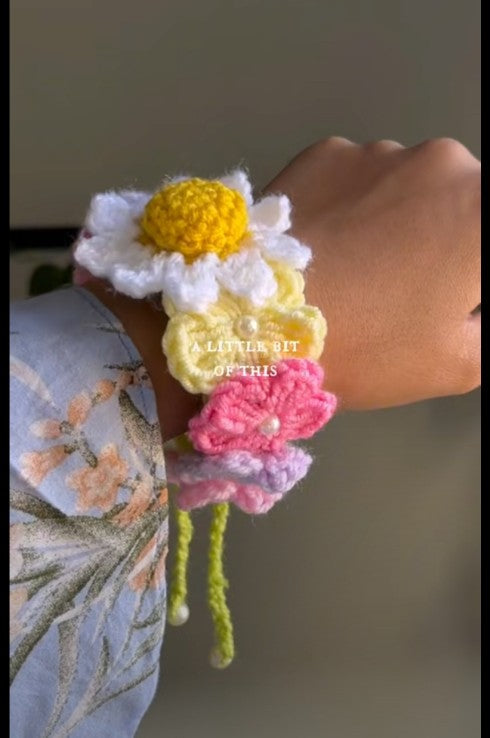 Handmade Floral Crochet Gajra Bracelet For Women