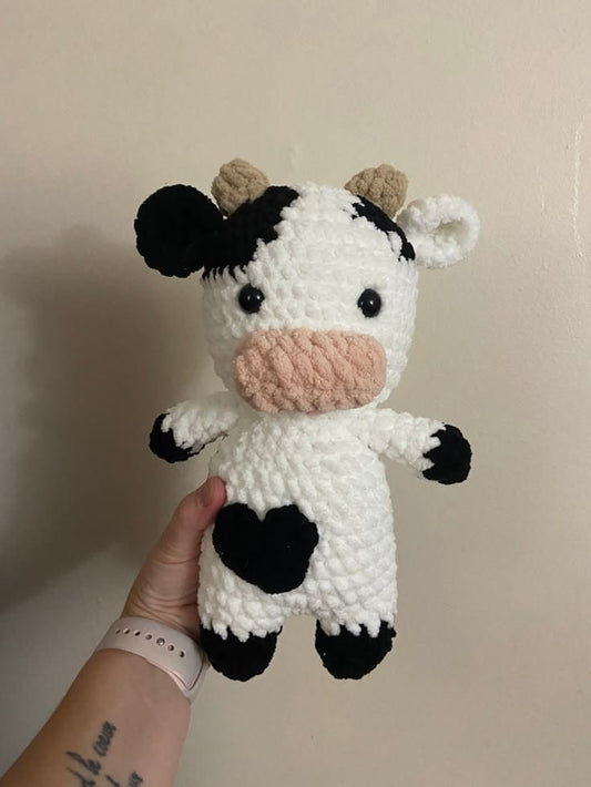 Cute Handmade Crochet Cow Plush Soft Toy