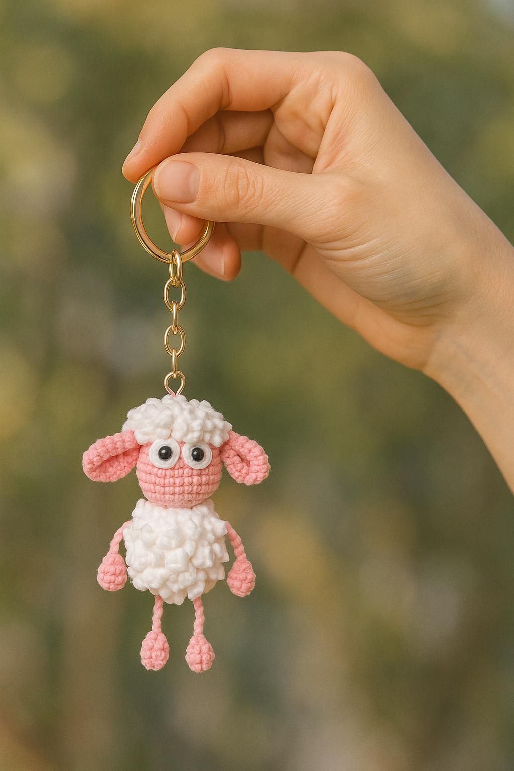 Cute Handmade Crochet Sheep Keychain Gift