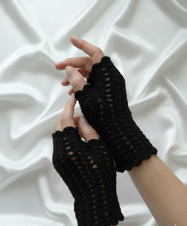 Pink Crochet Handmade Fingerless Gloves for Winter Wear for girls