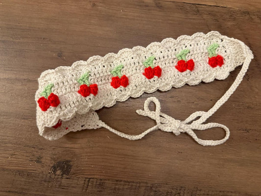 Y2K Crochet Handmade Strawberry Hairband for Girls