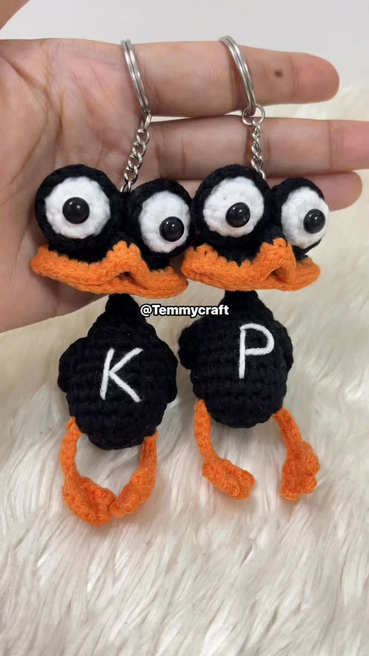 Handmade Crochet Duck Keychain Cute Gift