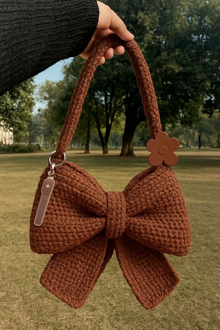 Handmade Crochet Bow Shoulder Bag for Women Style!