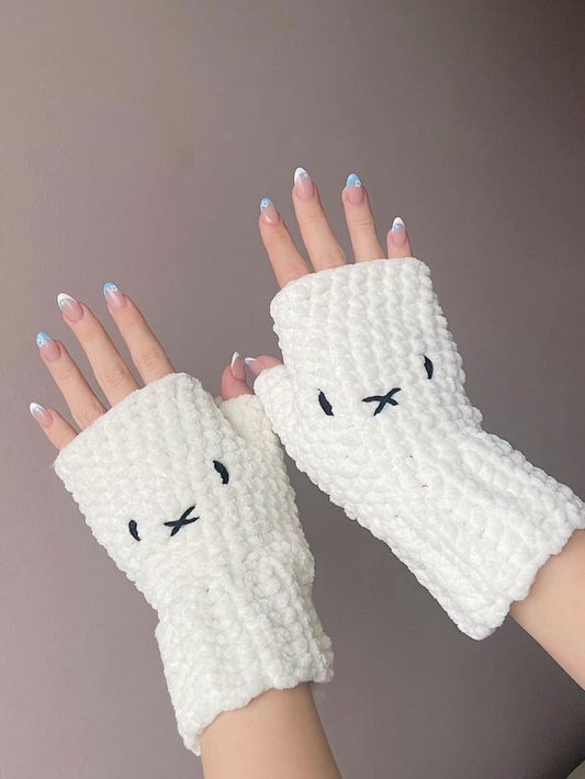 Cute Bunny Fingerless Winter Hand Warmers
