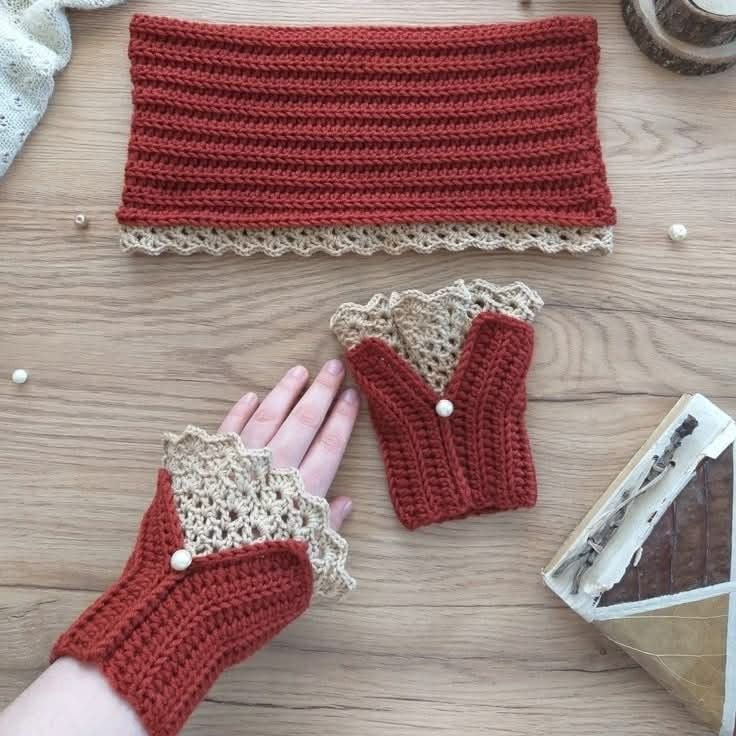 Handmade Crochet Fingerless Gloves for Women