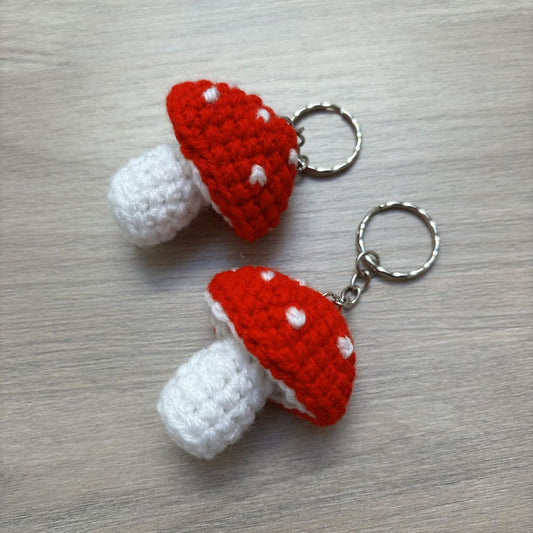 Cute Crochet Handmade Mushroom Keychain for Bags & Keys