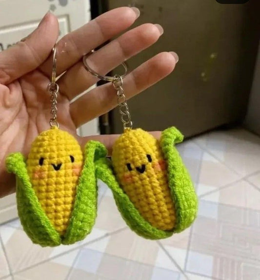 Cute Crochet Corn Keychain Handmade Toy