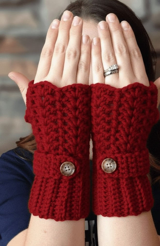 Handmade Crochet Fingerless Gloves New Design For Women