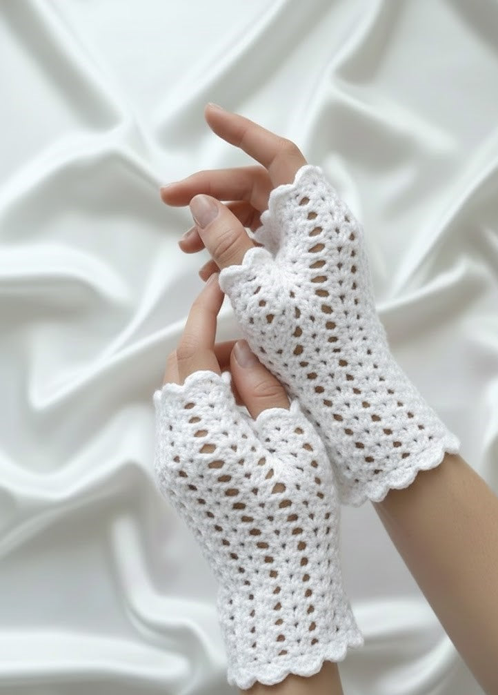 Pink Crochet Handmade Fingerless Gloves for Winter Wear for girls